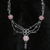 pink rose necklace chainmail