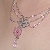 pink rose necklace chainmail