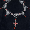 ruby red necklace chainmail choker